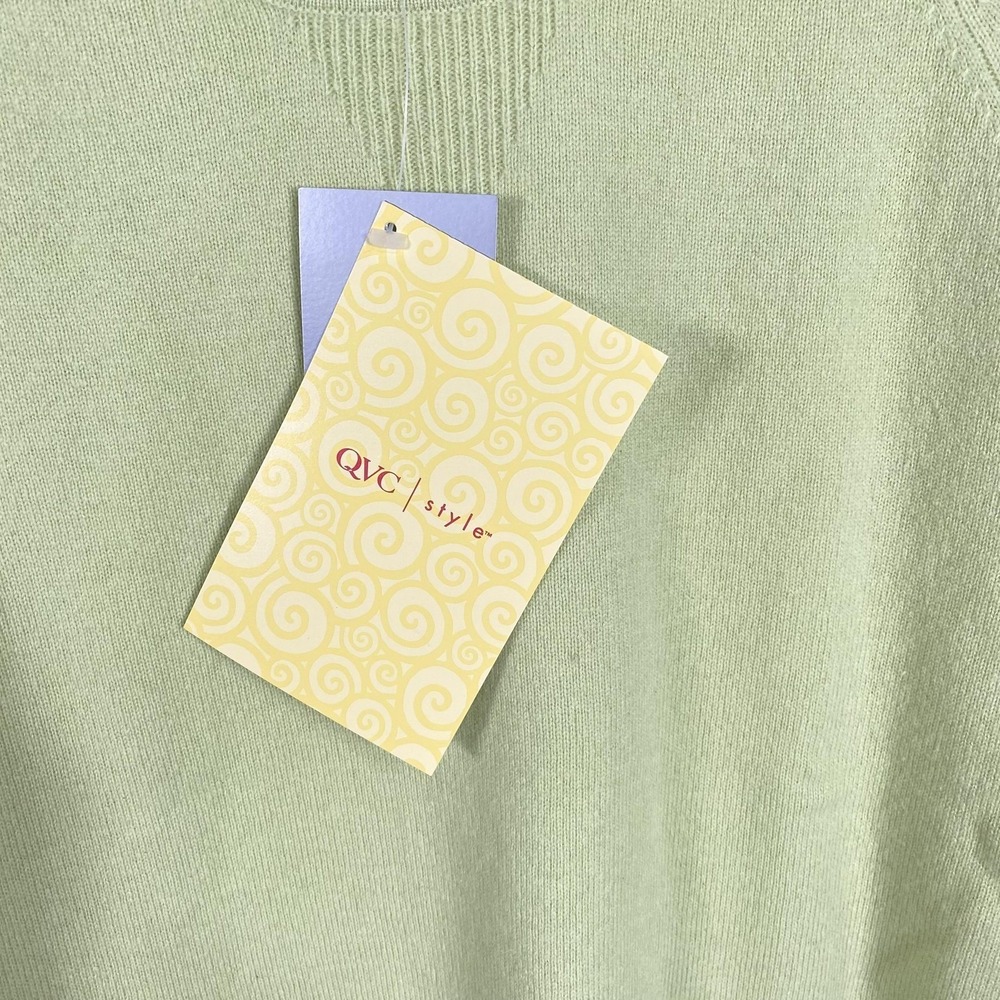 Precious Fibers Sweater Womens Small‎ Green 100% Cashmere Crewneck Pullover QVC